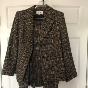 Loft Women's Black and Brown Tweed Jacket